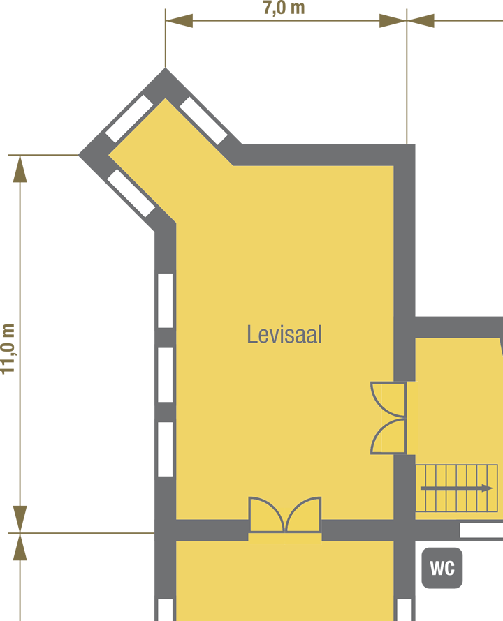Grundriss Levisaal der Burg Stettenfels